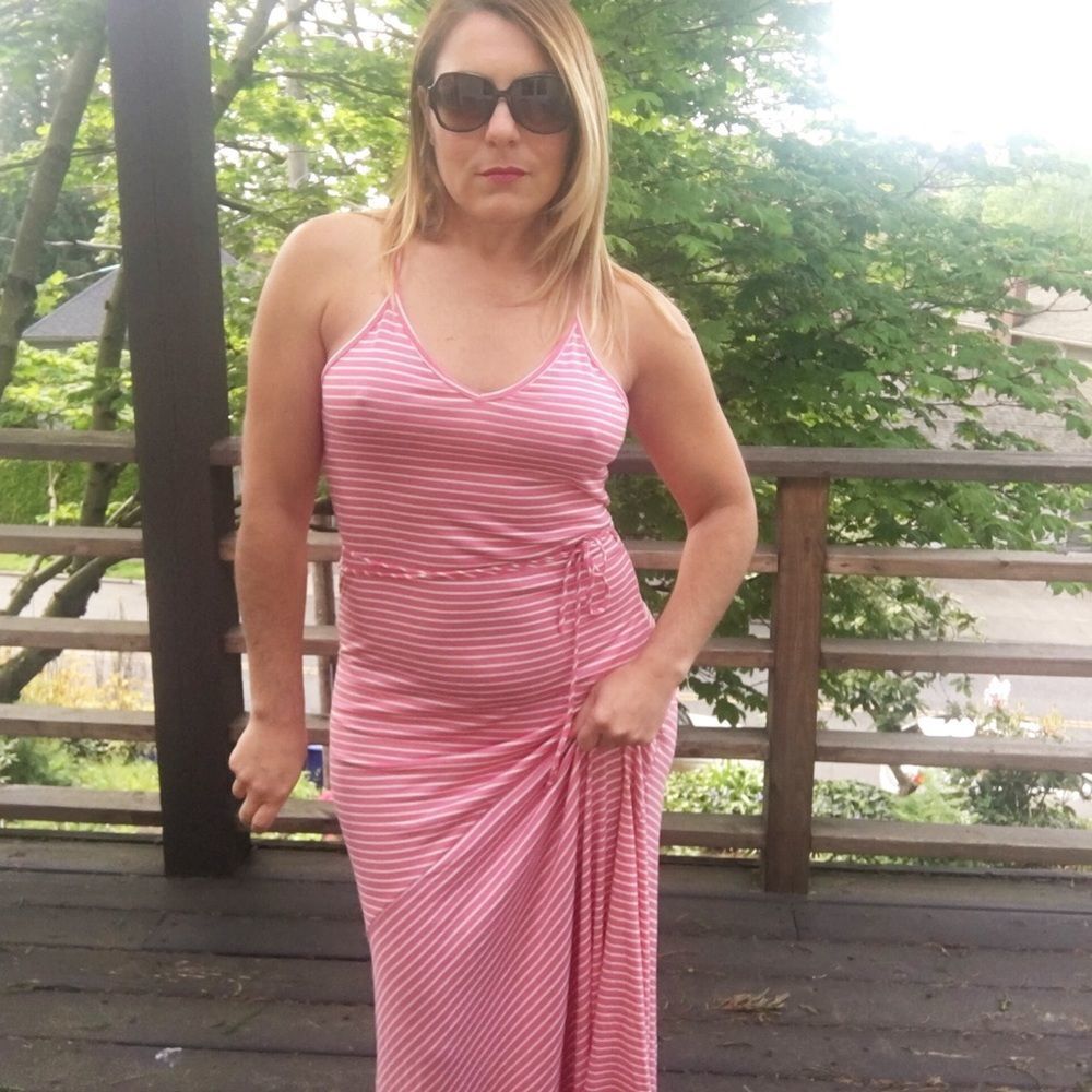 Pink striped Maxi dress